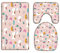 A.Monamour Badezimmer Badematte 3 Teilig Set Aquarell Cartoon Lama Alpaka Kaktus Rosa Hintergrund Flanell WC Toilette Deckel Deckt Bad Matte Teppich Badteppiche Badvorleger Badgarnitur Vorleger