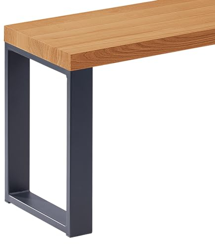 LAMO Manufaktur Sitzbank Esszimmer Holzbank Bettbank 30x160x47 cm, Möbelfüße Simple Anthrazit/Rustikal, LSB-01-A-003-160-7016S
