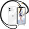 Nupcknn Handykette für iPhone 11 Hülle mit Band,Ultra Dünn Transparent Handyhülle (Abnehmbar Einstellbar) Necklace mit Kordel zum Umhängen Kameraschutz Handy Kette Stossfest Schutzhülle(1.6M,Schwarz)