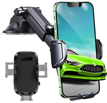 Josnown Car Phone Holder, 2023 Upgrade Phone Holder for Car Windshield and Dashboard, Adjustable Car Phone Mount Cradle 360° Rotation Strong Sticky Stand for All Phones from 3.8-6.8 inches