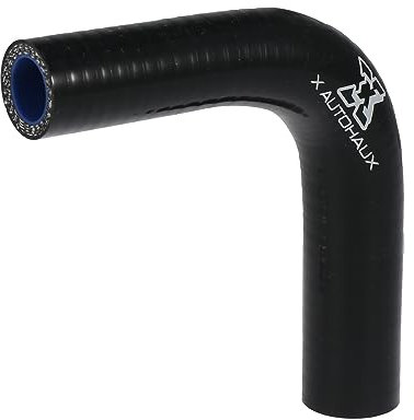 X AUTOHAUX 16-19mm 0.63-0.75 ID 90 Degré Coupleur Silicone Tuyau pour Voiture Noir