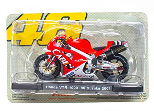 OPO 10 Moto 1/18 de The Doctor Valentino.Rossi, Reproduction Compatible avec Honda VTR 1000-8h Suzuka 2001 - VR106
