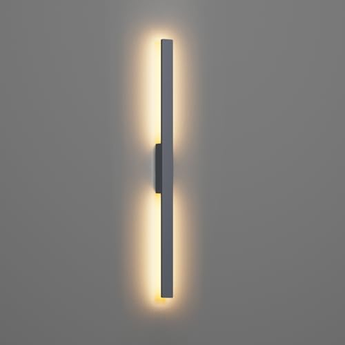 Klighten Lange Wandleuchte LED Aussen Innen 28W 1750LM, Villa Außenwandleuchten Wasserdicht IP65 Außenlampe Wandlampe für Garten Terrasse Korridor, 104cm, Warmweiß 3000K, Anthrazit