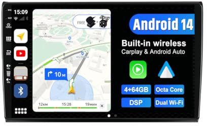 JOYX Android 12 IPS Autoradio Passt für FIAT Bravo (2006-2012) - 4G+64G - Eingebaut DSP/Carplay/Android Auto - LED Kamera + MIC - 9 Zoll 2 Din - Lenkradsteuerung WiFi DAB 360-Kamera Fast-Boot AHD BT