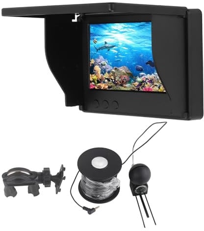 Underwater Fishing Camera Kit, Portable Video Fish Finder with 4.3 Inch LCD Monitor, Professional Fishing Aid for Ice Lake Sea Boat Fishing
