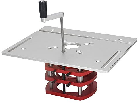 XJZHANG Router Lift Plunge Base, Fully Adjustable, Metal Router Lift Hand Routers Table Insert Plate for 64-66Mm Diameter Motors Engraving Tool