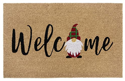 Hanse Home Fußmatte Weihnachten Kokos 45x70cm – rutschfeste Schmutzfangmatte Natur für Innen, Fußabtreter Welcome Wichtel Kokosmatte für Eingangsbereich & überdachten Außenbereich
