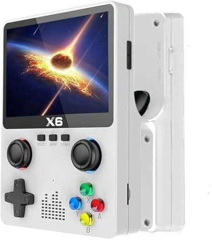 X6 Consola Portatil, 32GB 10000+ Juegos Consola De Juegos Portátil, 3.5-Inch OCA IPS Screen Doble Joystick 3D Consola Retro, Game Console Soporta 11 Tipos De Simuladores