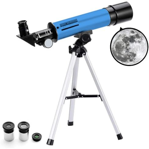Telescope for Kids & Beginners Adults 50/360mm Astronomical Telescopes Zoom 90X HD Refractor Scope With Tripod for Children