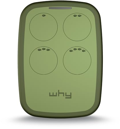 WHY EVO NOA Telecomando rolling code multifrequenza da 280 a 868 mhz, apricancello autoapprendente programmabile, radiocomando ad ampio raggio con 4 pulsanti Olive Green