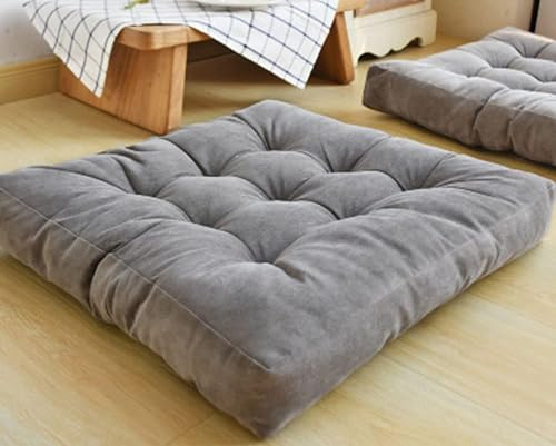 HEcSHENG 10 cm dick, 55 x 55 cm, quadratische Sitzpolster, Sitzkissen für Esszimmerstühle, Stuhlpolster, Stuhlkissen, Bodenkissen, für drinnen und draußen, Garten, Terrasse, Küche, Yoga