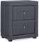 Homestyle4u 2512, Schlafzimmer Nachttisch Nachtschrank Grau Stoff Beistelltisch mit 2 Schubladen