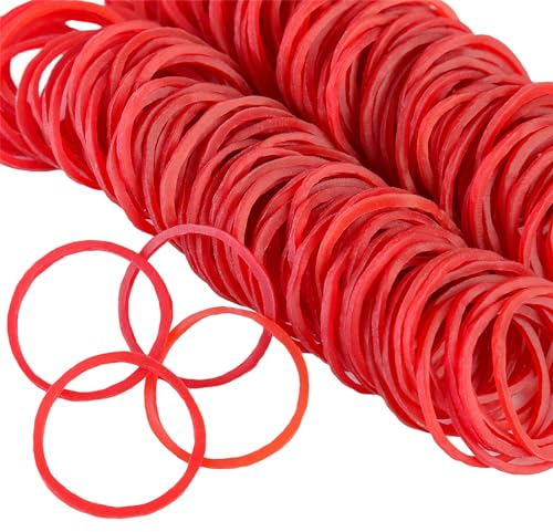 ZZJMCH 500Pcs 1.5in Red Rubber Bands Stretchable Rubber Elastics Bands General Purpose Elastic Stretchable Bands Sturdy Rubber Bands for Home, Office, School, Stationery Supplies