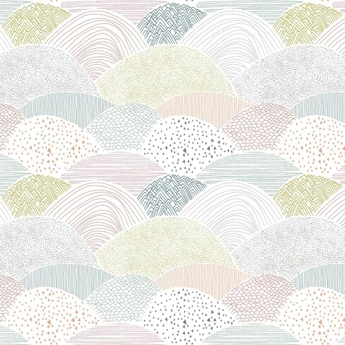 Timeet Papel Pintado Geométrico Adhesivo Rayas de Colores 39 x 300 cm Colores Suave Lámina decorativa Vinilo Autoadhesivo Revestimiento de Pared para Salón Cocina Habitación Inf
