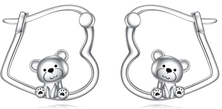 ONEFINITY Teddybär-Ohrringe 925 Sterling Silber Puppe Bär Ohrringe Niedlicher Teddybär Schmuck Geschenk Für Damen Mädchen