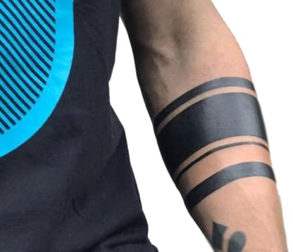 Black Armband Fake Tattoos – 2 A4 Sheets | Realistic Temporary Tattoo Bands for Arms & Thighs | Waterproof & Easy to Apply