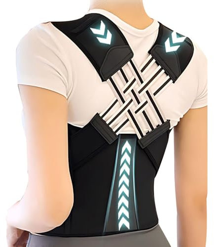 BKEPDY Corrector Postura Espalda Reflectante Ajustable Ortopédico Soporte Lumbar Hombros Faja Correctora Postura Transpirable Talla L Grosor 2.0