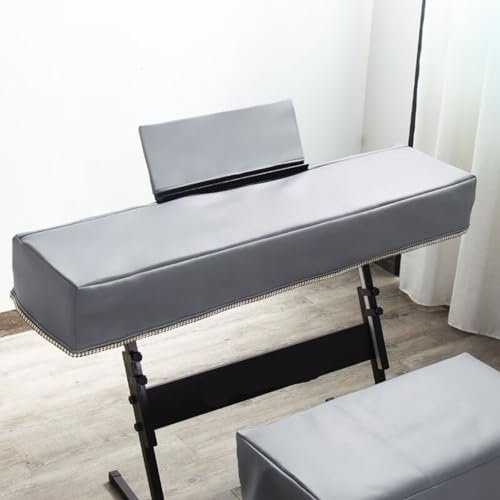 Cutfouwe Staubschutz für Klaviertastatur 88-Tasten Klavier Abdeckung E-Piano Tastaturabdeckung Tuch mit Notenständerabdeckung,133 x 30x 17 cm,Grau