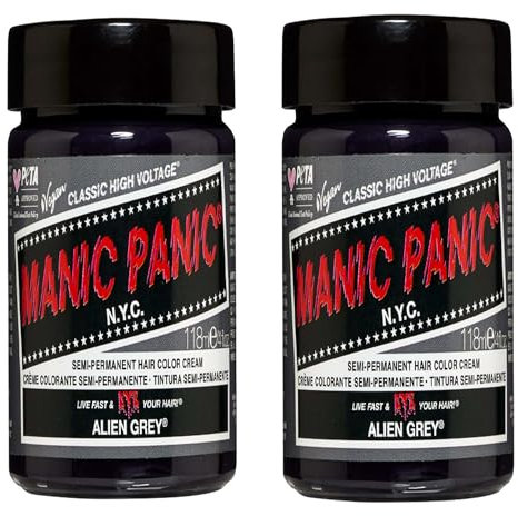 Manic Panic Alien Gray Cruelty Free, Vegetariano y Vibrante, 2 x 118 ml