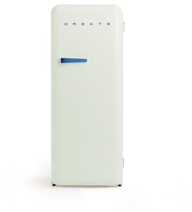 CREATE / RETRO FRIDGE 150 COBALTO/Frigorífico verde pastel maneta azul cobalto con congelador 281L / 102W, bajo consumo, 150cm, 3 estantes, regulador temperatura, botellero, 60x60x150cm
