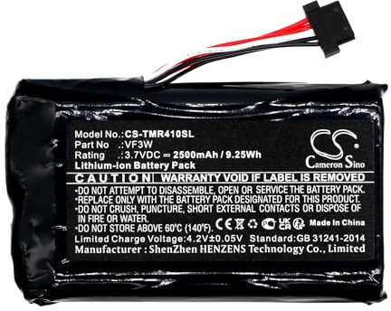 CS -GPS, Navigator -Ersatzbatterie für Tomtom Rider 400 Rider 410 Rider 550 Great Rides Edition 4GE40 LHA11133000 LHA11138000 VF3W Li-ion 2500mAh / 9.25Wh