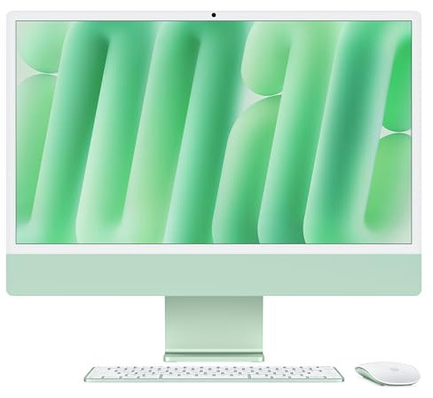 Apple iMac All-in-One Desktop Computer with M4 chip with 10-core CPU and 10-core GPU: Built for Apple Intelligence, 24-inch Retina Display, 16GB Unified Memory, 256GB SSD storage; Green