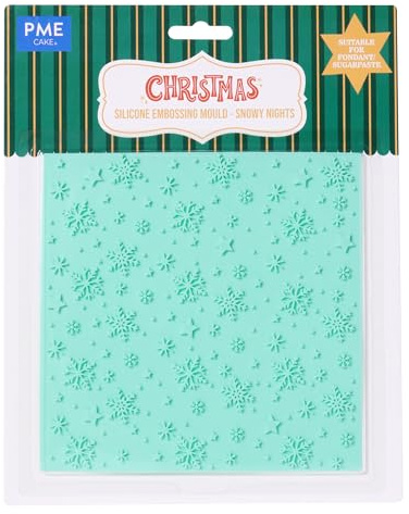 PME Weihnachts Fondant Präge-Matte, Schneebedeckte Nächte