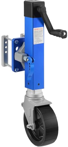 VEVOR Trailer Jack with Wheel, 1600 lbs Heavy Duty Swivel Boat Trailer Jack PP Single Wheel, 10 Lift, Bolt-on Trailer Tongue Jack with Ergonomic Handle for RV, Boat, Horse Trailer, Utility Trailer