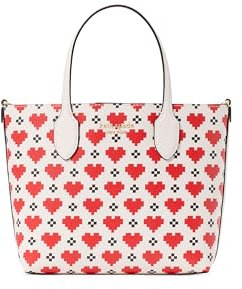 kate spade new york Damen Bleecker Saffiano Leather Crossbody Tote Umhängetasche, Pixelierte Herzen