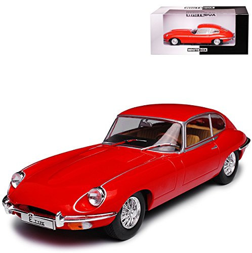 alles-meine.de GmbH Jaguar E-Type Coupe Rot 1961-1974 1/24 Whitebox Modell Auto mit individiuellem Wunschkennzeichen