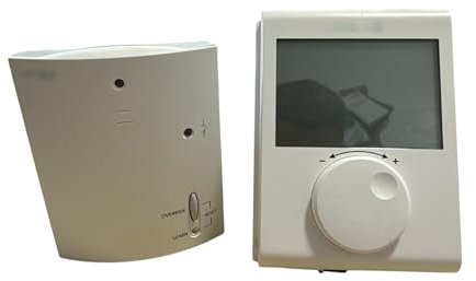 RDH100RF/SET (RDH100) Digital Wireless Room Thermostat & Receiver (Large Display Screen) Compatible Replacement for Siemens RDH10RF - Hanicks