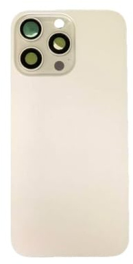 DHLK® Rückseite Glas Akkudeckel Ersatz kompatibel mit iPhone 15 Pro max - Rückglas KEIN Logo - Titan Weiß