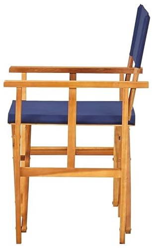 Eleganz Regiestuhl aus Akazien-Massivholz mit Stoffbezug – Langlebiges Gartensitzmöbel für Terrasse und Garten – Ökologisches Ölfinish für natürlichen Look
