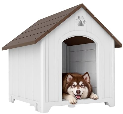 PawHut Caseta para Perros Exterior Impermeable 102x94x103 cm Marrón Oscuro