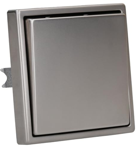 JUNG Serie LS Wechselschalter Set Edelstahl | mit 506U Wippschalter Universal, ES2990 Wippe für Schalter/Taster, ES2981 Rahmen 1-fach