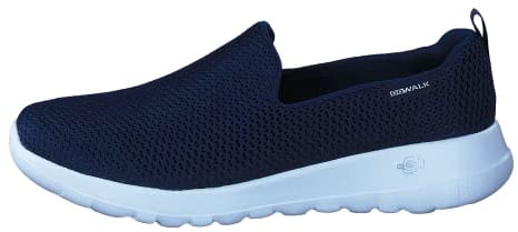 Skechers Women's Go Walk Joy-Evaluate Trainers, Navy Textile /White Trim, 7.5 UK