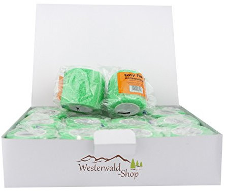 varivendo Notizblock + 12 x Easy Flex Haftbandage Bandagen Selbshaftende Bandage Klettbandage (5cm breit (12 Stück), hellgrün)