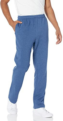 Amazon Essentials Pantaloni Sportivi in Pile con Fondo Aperto (Disponibili in Taglie Extra Forti) Uomo, Blu Puntinato, M