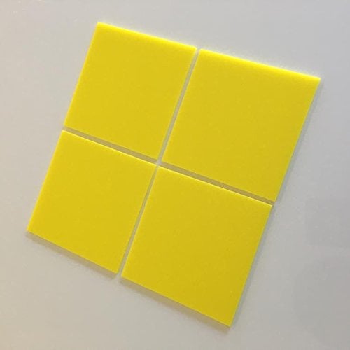 Square Tiles by Super Cool Creations, Yellow - Pack of Ten - 10cm x 10cm