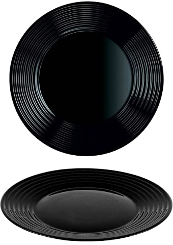 Plato Hondo Ø23,5 cm Negro en Set de 6, Vajilla Resistente y Elegante.
