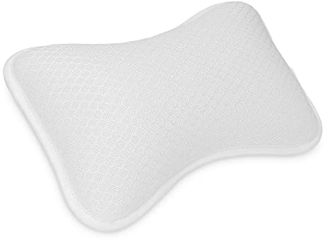 Navaris Badewannenkissen klein aus Mesh - Wannenkissen Kopfkissen Nackenkissen Kissen für Badewanne - Öko Tex Standard 100 - Anti Rutsch in Weiß
