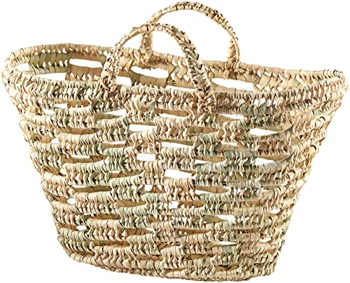 Kobolo Tasche aus Palmblatt mit Lochmuster Naturell 50 cm