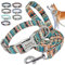 Beirui Hundehalsband und Leine, Nylon, personalisierbar, weich, ethnischer Stil, für kleine, mittelgroße und große Hunde, mit leichter Schnalle, L, böhmisches Grün