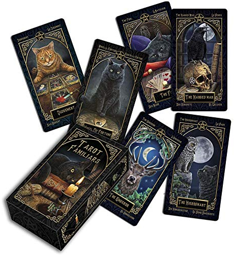 LPWCAWL Familiar Tarot Cards, Kartenspiel, 78 Karten Tarot, Wahrsagen Spielkarte für Anfänger, Englische Version
