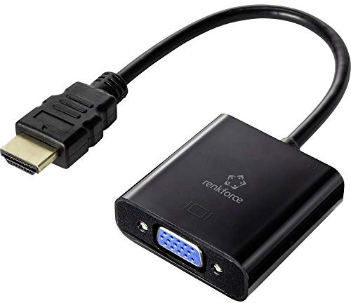 Renkforce HDMI/VGA Adapterkabel HDMI-A Stecker, VGA 15pol. Buchse 0.15 m Schwarz RF-4531578 doppelt geschirmt HDMI-Ka