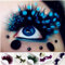 1 Paire Couleurs Mode Cosplay Halloween Plumes Faux Cils Party Main Les Cils Faux surdimensionnée (Couleur aléatoire)