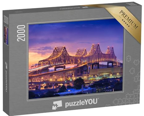 puzzleYOU: Puzzle 2000 Teile „New Orleans, Louisiana, Crescent City Connection Bridge“ – aus der Puzzle-Kollektion New Orleans
