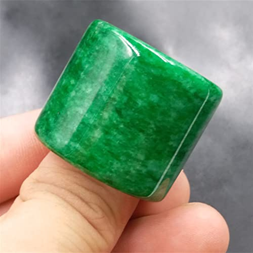 SMDSAZ Natürliche grüne Jade 2 2mm Ring Jadeite Amulett Mode Chinesische Charm Schmuck Hand Geschnitzte Handwerk Glücksgeschenke Frauen Männer