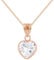 Löb Damen Halskette 925 Silber Roségold Vergoldet kleines Herz mit Zirkonia Stein Anhänger Kette Herzanhänger Herzkette Rose Gold Weiß