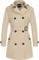 Wantdo Damen Frühling Jacke Winddichte Cabanjacke mit Schulterknöpfen Schulterklappen Slim Fit Lange Jacken Verstellbare Gürtel Mantel Beige 38